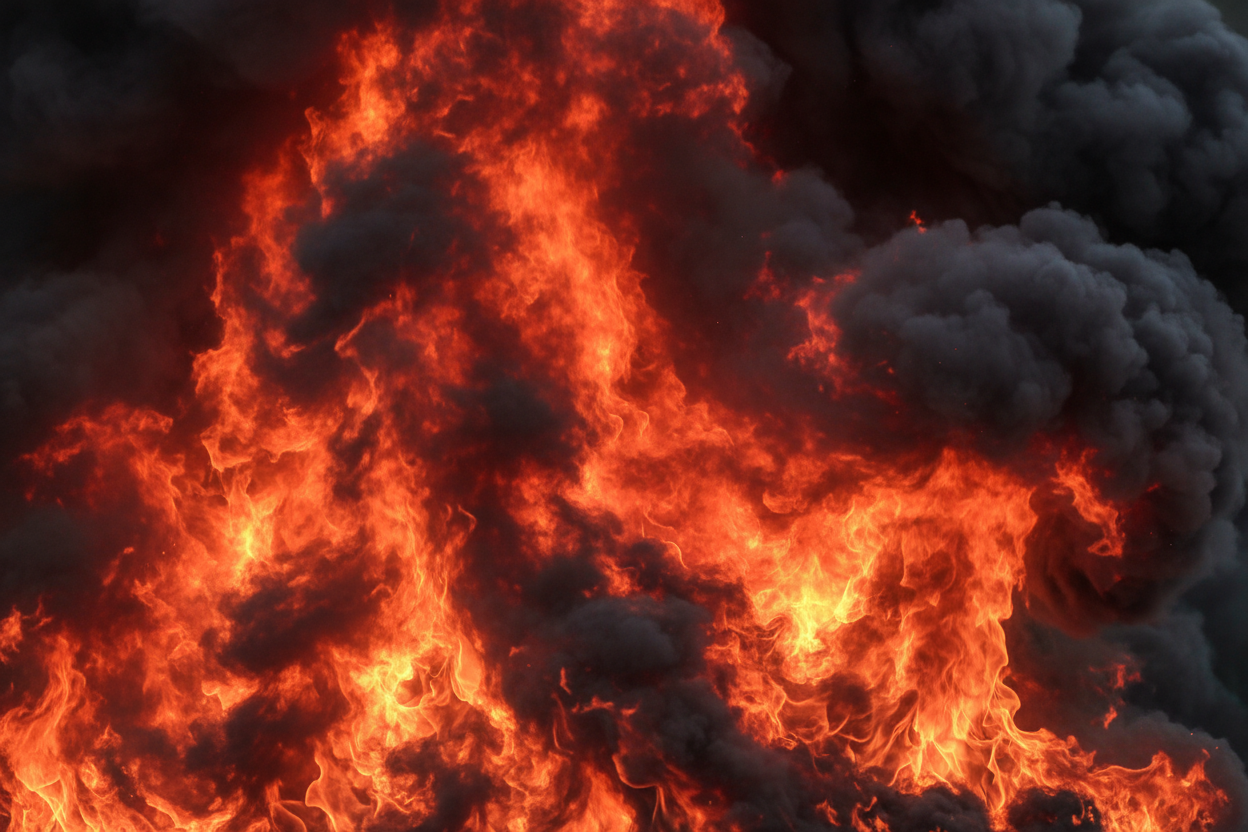 just the flames and smoke